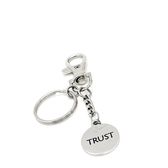 Trust Charm Keychain, Faith Gifts, TRUST Keychain, Clip On Keychain, Son Gift, Daughter Gift, Wife Gift, Husband Gift, Trust Gifts, New Car