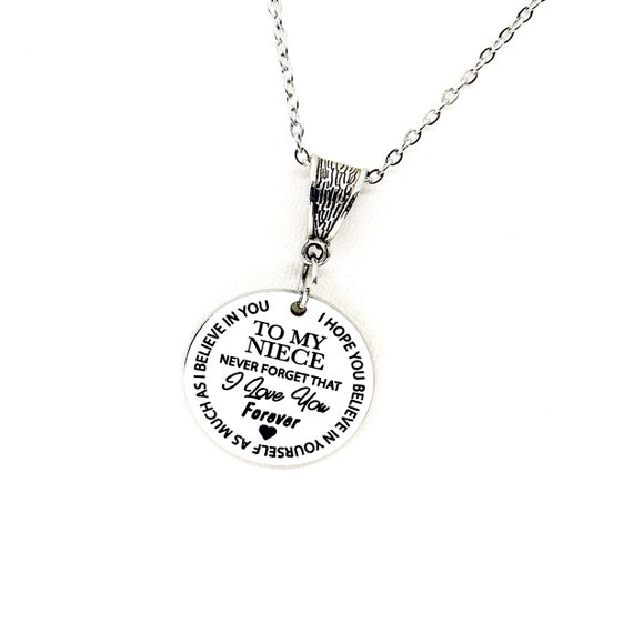 Niece Gift, Niece Necklace, Believe In Yourself, I Believe In You, Niece Love Gift, Gift For Her, Gift From Aunt, Gift From Uncle