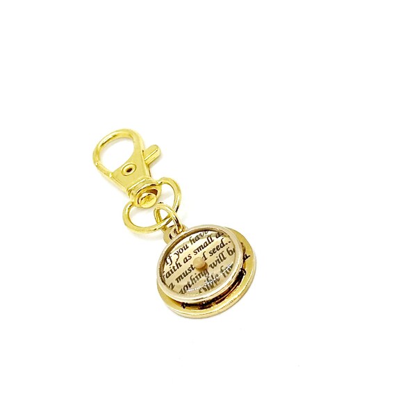 Mustard Seed Scripture Clip On Charm, Matthew 17 20 Charm, Clip On Charm, Purse Charm, Keychain Charm, Christian Gifts, Scripture Gifts