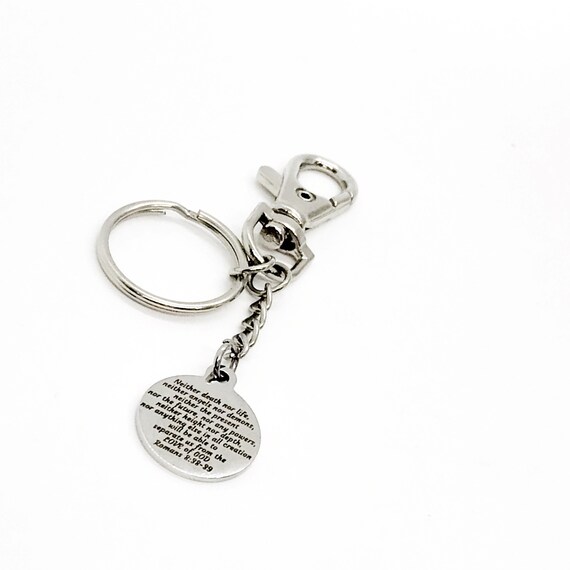 Scripture Gifts, Nothing Separates Us From The Love Of God Keychain, Romans 8 38 39, Scripture Quote, Scripture Charm, Christian Gift