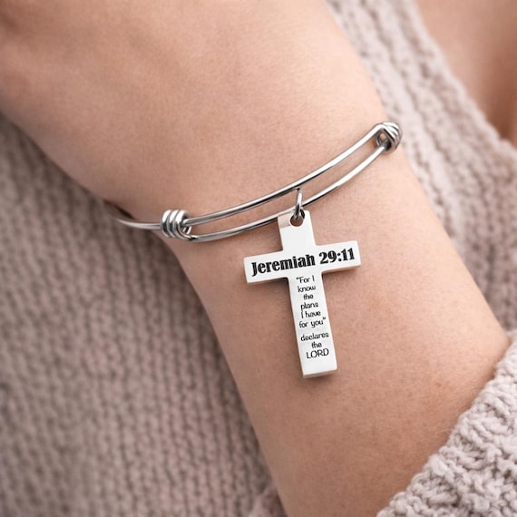 Jeremiah 29 11 Cross Charm Bracelet