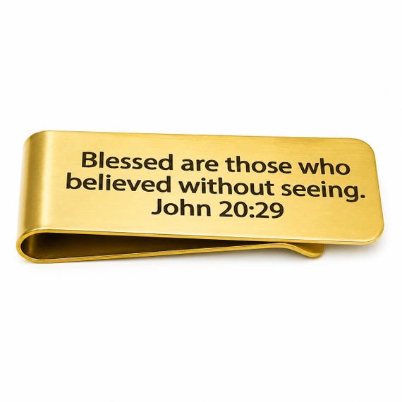 Believe Without Seeing Goldtone Money Clip