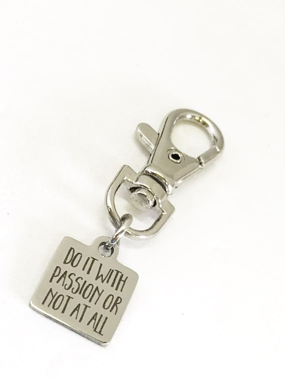 Encouragement Gift, Do It With Passion Zipper Pull, Son Gift, Softball Bag Zipper Pull, Daughter Gift, Baseball Bag Zipper Pull, Purse Charm