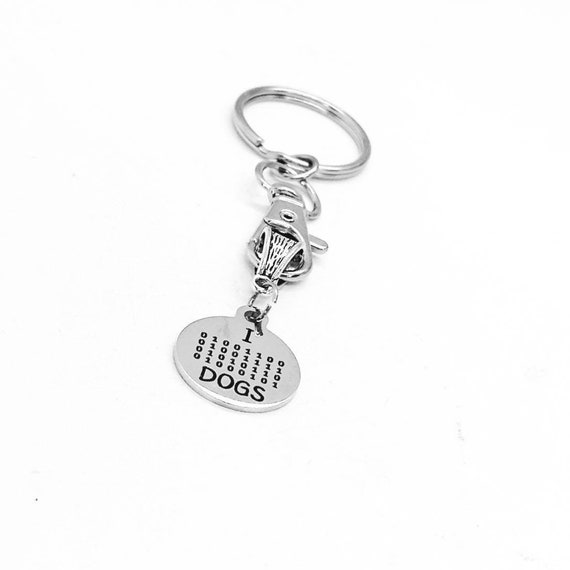 I Love Dogs Charm Keychain, Love Gift, Binary Code, Computer Programmer, Daughter Gift, Son Gift, Going To College, Dogs And Computers