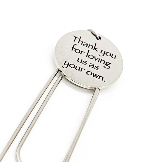 Thank You For Loving Us As Your Own Charm Bookmark, Teacher Gift, Stepmom Gift, Stepdad Gift, Foster Mom Gift, Foster Dad Gift, Planner