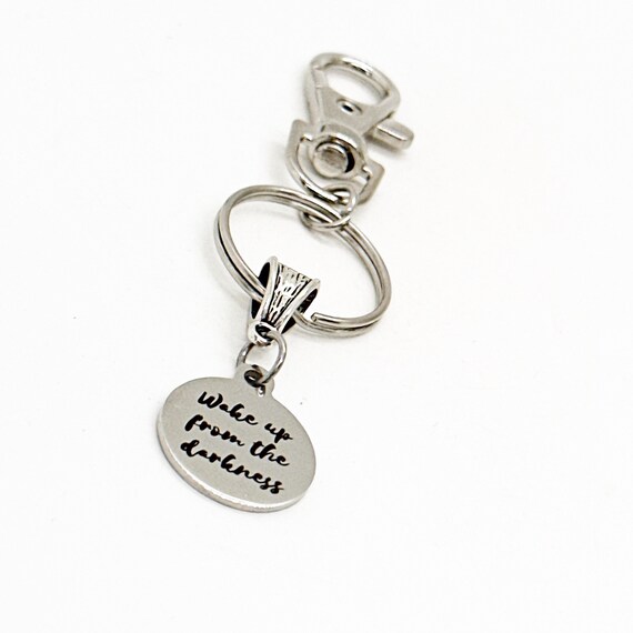 Wake Up From The Darkness Charm Clip On Keychain, Recovery Gifts, Recovering Affirmations, Divorce, Friend Gift, New Beginnings, Fresh Start