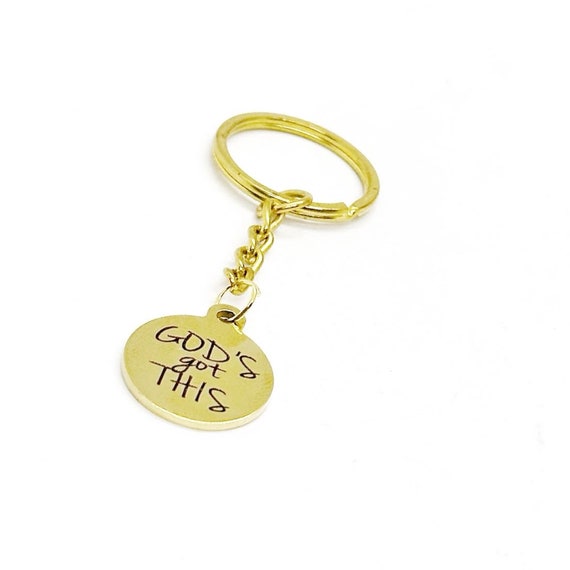 God’s Got This Goldtone Keychain, God Is In Control Charm, Faith Gift, Recovery Gift, Recovering, Motivation, Encouragement, Christian Gifts