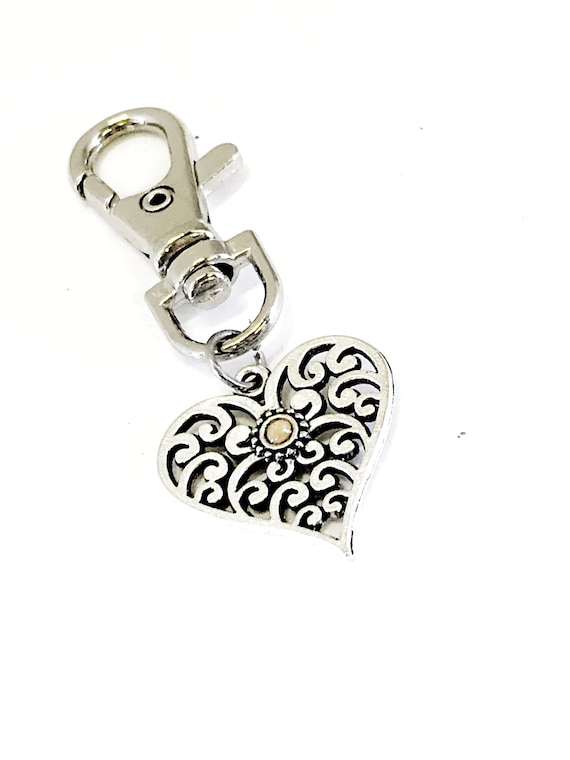 Christian Bag Charm, Christian Gift, Heart Charm, Bag Tag, Purse Charm, Christian Charm, Matthew 17 20 Bag Clip, Mustard Seed Charm