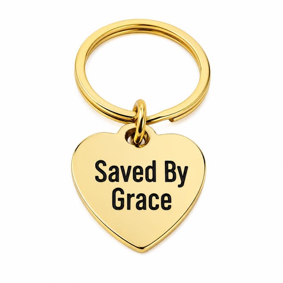 Saved By Grace Goldtone Keychain