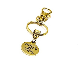 God’s Got This Goldtone Charm Keychain, Faith Gift, Give it To God, Christian Sympathy Gift, God Is In Control, God’s Plan, Faith Quote