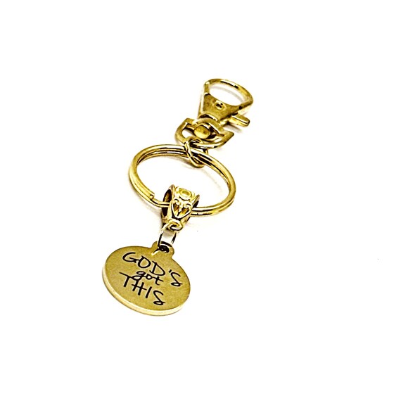 God’s Got This Goldtone Charm Keychain, Faith Gift, Give it To God, Christian Sympathy Gift, God Is In Control, God’s Plan, Faith Quote