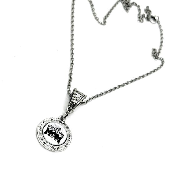 Wrestling Mom Pendant Necklace, Mom Gift, Wife Gift, Gift For Her, Sports Mom, Wrestling Son, Team Moms, Friend Gift, Senior Mom Gift