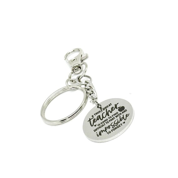 Truly Great Teacher Charm Key Chain, Gift For Her, Graduation Gift, End Of School, Back To School, Favorite Teacher, Kindergarten, Wife, Mom
