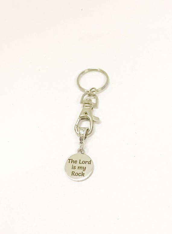 The Lord Is My Rock Keychain, Psalm 18:2 Bible Verse Gift for Her, Church Group Gift, Christian New Car Gift, Baptism Gift, Confirmation