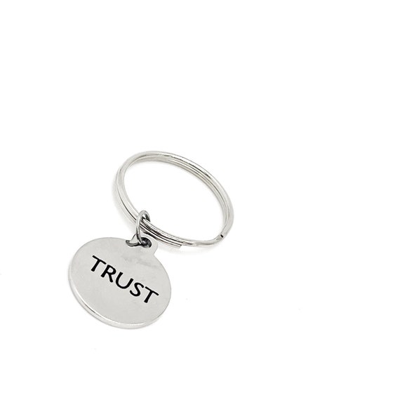 TRUST Charm Keychain, Son Gift, Wife Gift, New Car Gift, Faith Gift, Trust In God, Trust In Yourself, Faith Words, Trust Words, Simple Gift