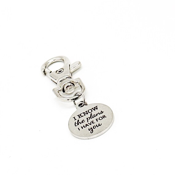 I Know The Plans I Have For You Clip On Charm, Jeremiah 29 11, Scripture Quote, Faith Gift, Graduation Gift, God Has Plans For You