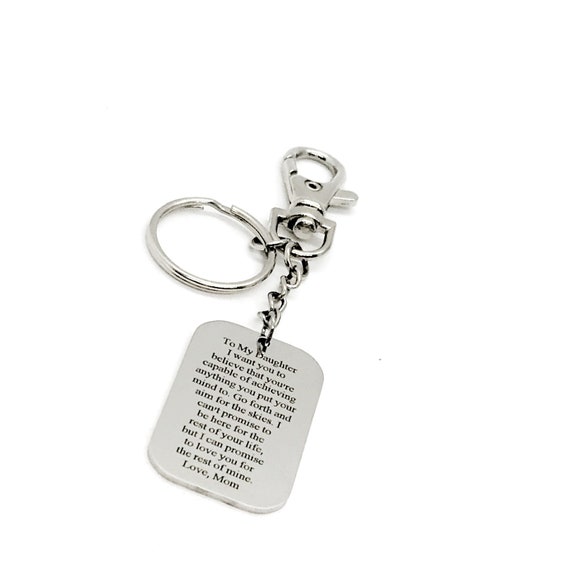 Daughter Gift, To Daughter From Mom, Aim For The Skies, You Are Capable Of Anything, Love Mom, Clip On Keychain, Daughter Encouragement Gift