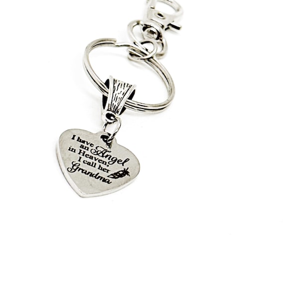 I Have An Angel In Heaven I Call Her Grandma Keychain, Keychain Gift, Grandma Memorial, Memorial Gift, Remembering Grandma