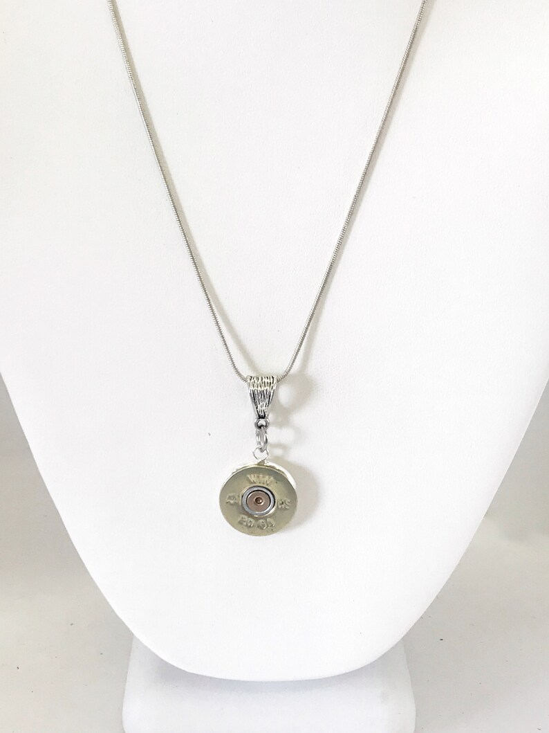Shotgun Shell Necklace, 20 Gauge Shotgun Shell Pendant Necklace, Shotgun Shell Jewelry, 20g Shotgun Shell Jewelry, Shooting Sports Necklace image 3