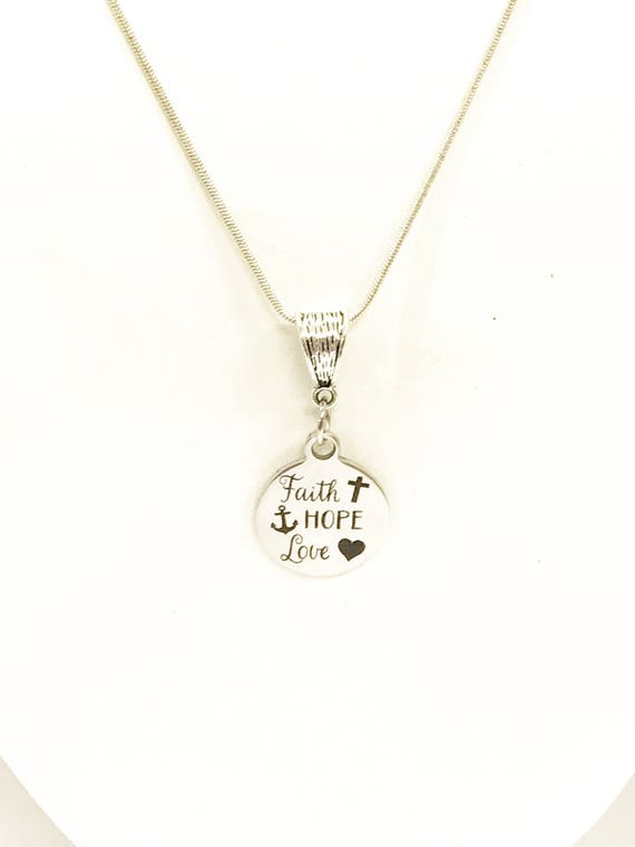 Faith Hope Love Necklace, 1 Cor 13 Scripture Necklace, Bible Verse Jewelry, Gift For Daughter, Scripture Jewelry, Love Jewelry Gift For Her