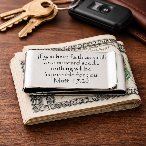 Mustard Seed Faith Money Clip Scripture Gift
