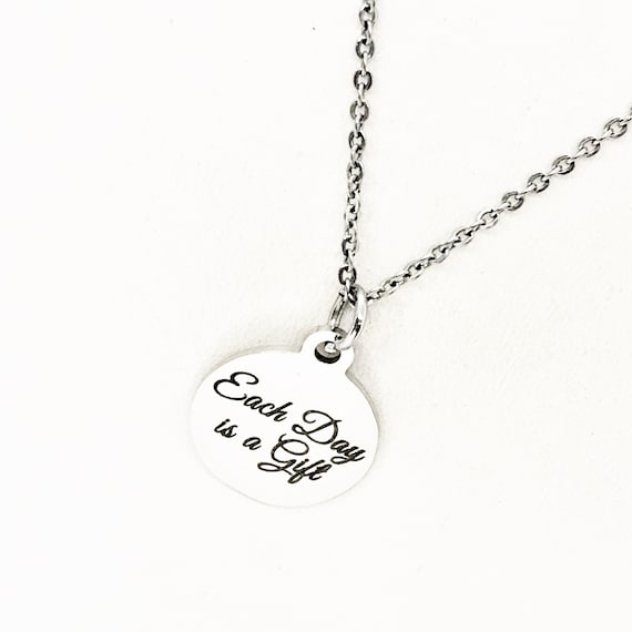 Positivity Gift, Each Day Is A Gift Necklace, Positive Affirmations, Positivity Quotes, Motivating Gift, Gift For Her, Looking Forward