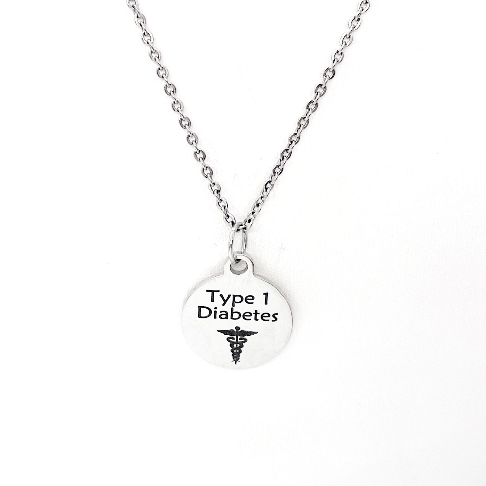 Type 1 Diabetes Necklace Type 1 Diabetes Medical ID Charm | Etsy