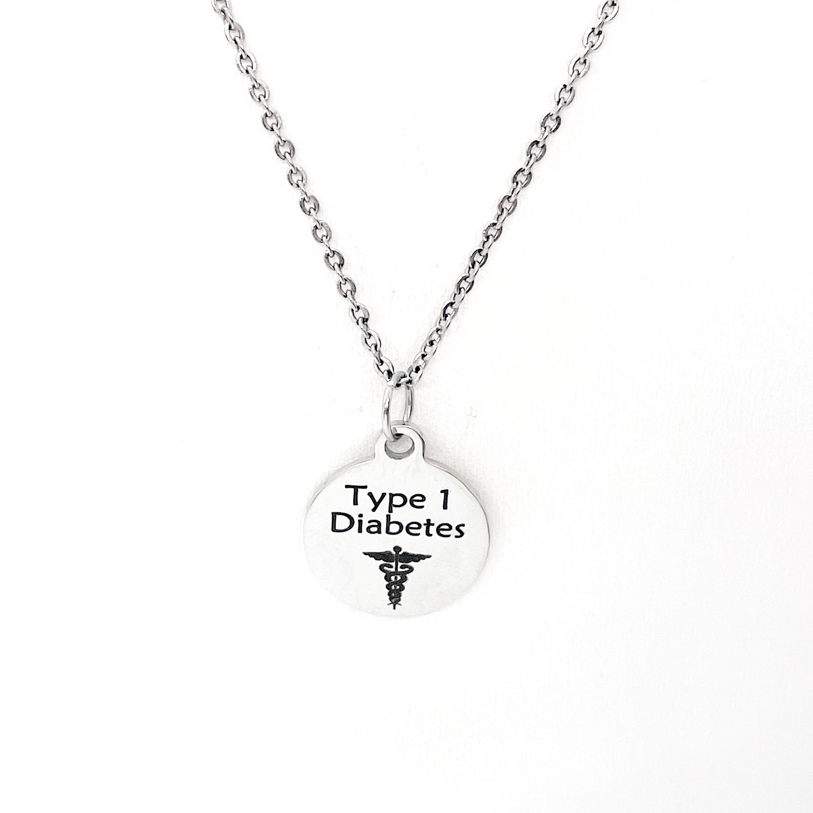 Type 1 Diabetes Necklace Type 1 Diabetes Medical ID Charm Etsy
