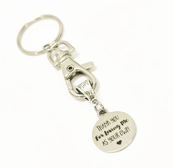 Stepmother Gift, Mother In Law Gift, Thank You For Loving Me As Your Own Keychain, Grandmother Gift, New Stepmother Gift, MIL Gift