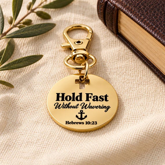 Hold Fast Without Wavering Goldtone Clip On Charm