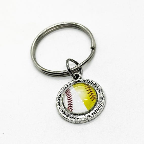 Baseball And Softball Charm Key Chain, Team Mom Gifts, Senior Mom Gifts, Wife Gift, Mom Gift, Gift For Her, Softball Player, Baseball Player