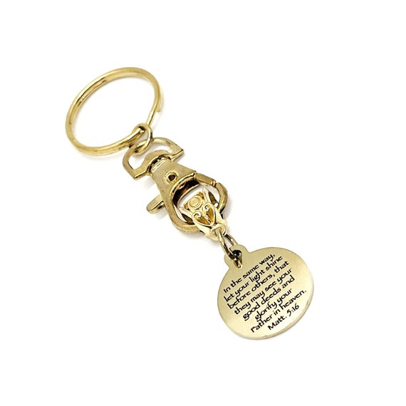 Faith Gift, Let Your Light Shine Charm Keychain, Matthew 5 16 Charm, Faith Charm, Scripture Gift, Scripture Keychain, Christian Gift