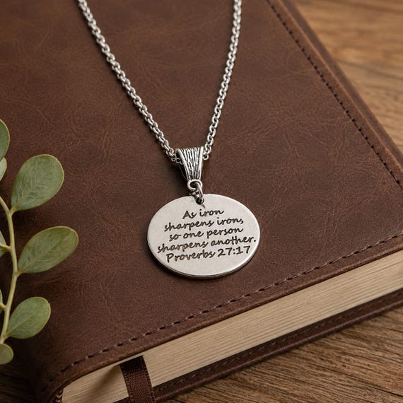 Iron Sharpens Iron Proverbs 27 17 Necklace
