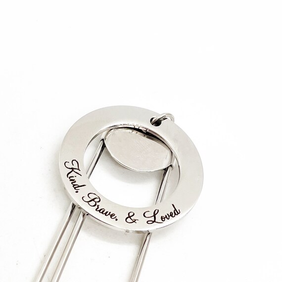 Bookmark Gift, Kind Brave and Loved Bookmark, Love Gift, Charm Bookmark, Planner Bookmark, Paperclip Bookmark, Daughter Gift, Granddaughter