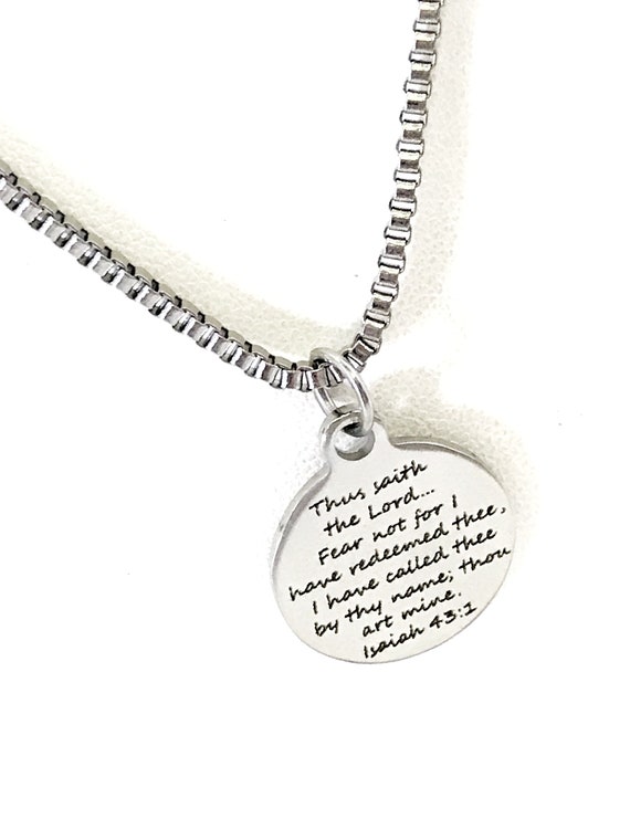Christian Son Gift, We Are Redeemed Bible Verse, Isaiah 43 1 Charm, Christian Son Necklace, Bible Verse Gift, Christian Man Gift