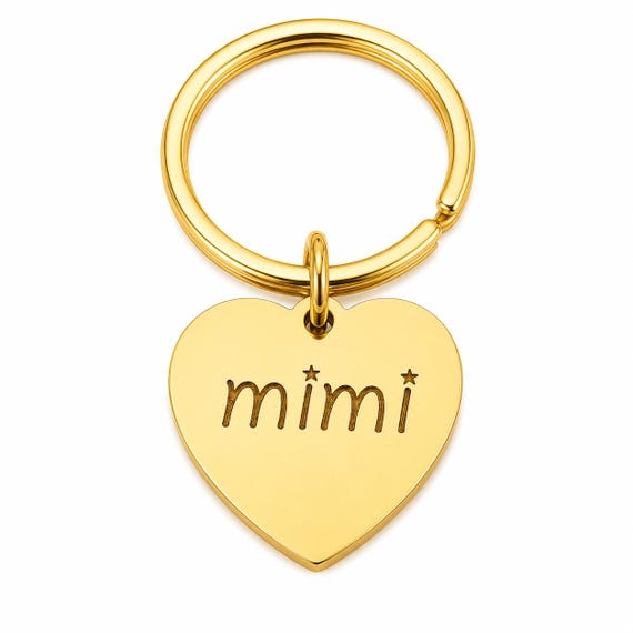 Mimi Goldtone Stainless Steel Heart Keychain