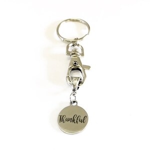 Thankful Keychain, Keychain Gift, Thanksgiving Gift, New Job Gift, New Car Gift, New House Gift, Gift For Mom, Thankful for You