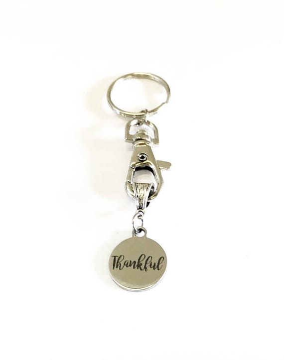 Thankful Keychain, Keychain Gift, Thanksgiving Gift, New Job Gift, New Car Gift, New House Gift, Gift For Mom, Thankful for You