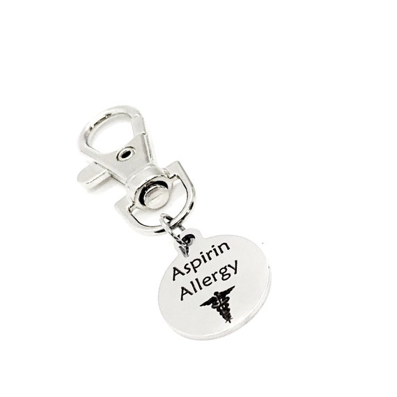 Medical Charm, Aspirin Allergy Charm, Clip On Charm, Medical Notification, Medical Awareness Notification, Aspirin Allergy Awareness