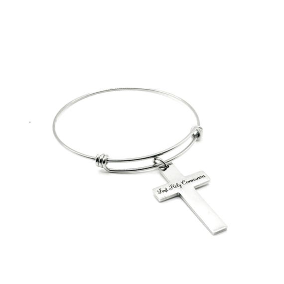 First Holy Communion Cross Charm Bracelet