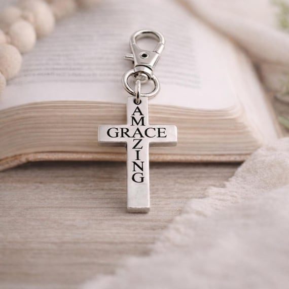 Amazing Grace Cross Clip On Charm