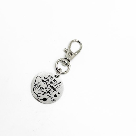 Not All Angels Have Wings Some Have Stethoscopes Clip On Charm, Gift For Her, Gift For Him, Doctor, Nurse, Medical Professional, Health Care