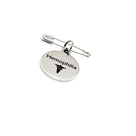 Hemophilia Pin, Medical Pin, Medical Notice, Medical Awareness, Hemophiliac Notification, Medical Charm, Pin Charm, Blood Condition