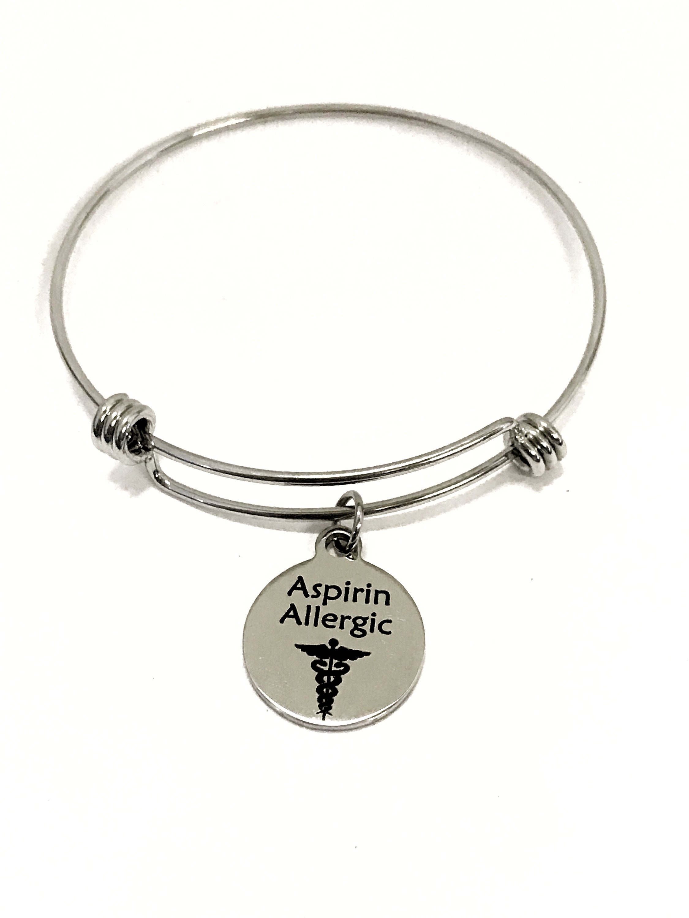 Aspirin Allergic Medical Charm Bracelet Aspirin Allergic Awareness Aspirin Allergic Jewelry Medical Notification Medical Awareness