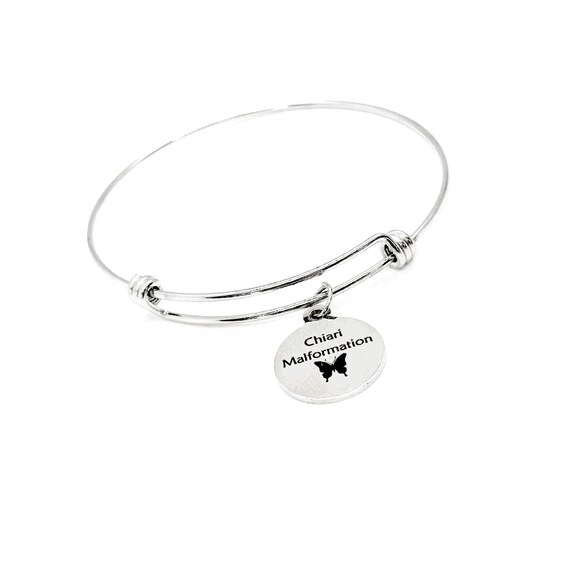 Chiari Malformation Butterfly Charm Bracelet, Expanding Bangle, Medical Condition, Wife Gift, Daughter, Granddaughter, Condition Awareness