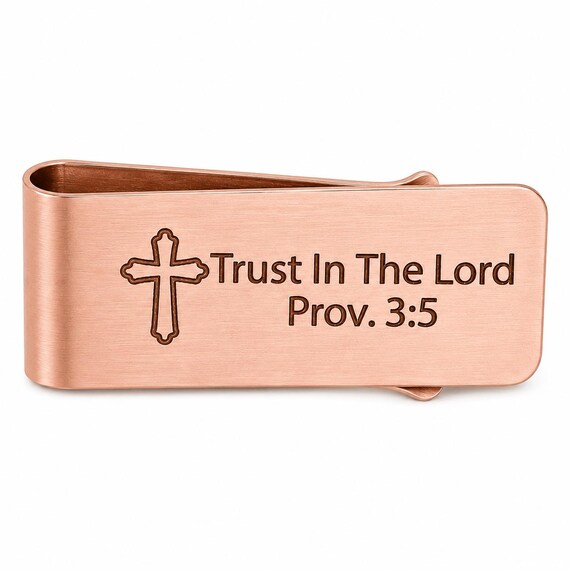 Rose-Gold Trust In The Lord Prov 3 5 Money Clip