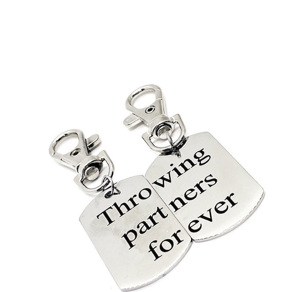 Throwing Partners Forever Clip On Charm Set, Baseball Players, Softball Players, Father Son Gift, Baseball Keychains, Softball Keychains