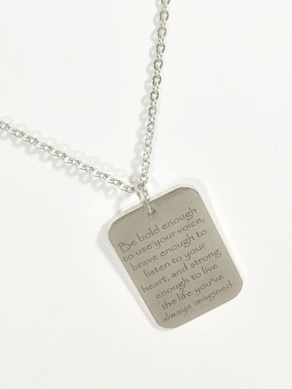 Encouragement Necklace, Be Bold Necklace, Daughter Jewelry Gift, Be Brave Enough, Be Strong Enough, Motivational Gift, Encouragement Gift