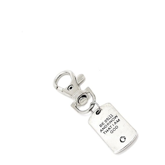 Faith Gift, Be Still And Know That I Am God Protect Me Clip On Charm, Faith Charm, Protection Gift, Daughter Gift, New Car Gift, Bag Charm