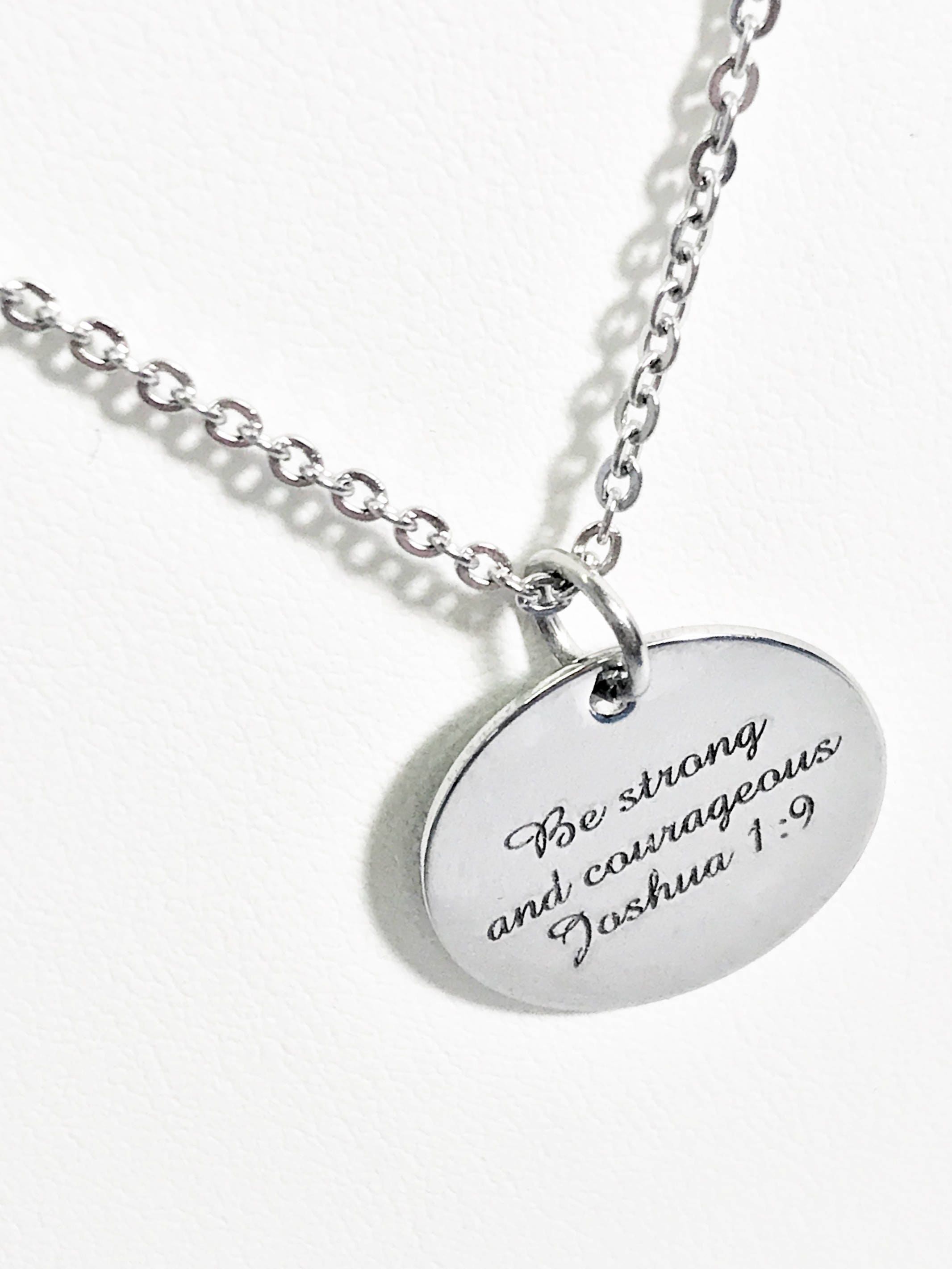 Christelijke ketting wees sterk en moedig ketting Etsy
